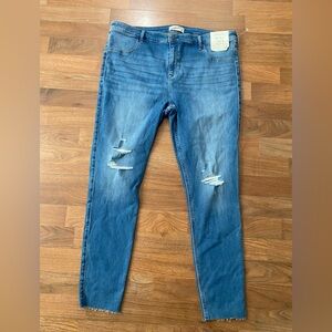 Distressed Blue Jeans
